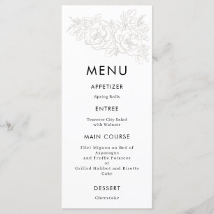 Menu Élégant mariage de coin fleur