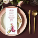 Menu Élégant Mariage de danse du vin rouge et blanc<br><div class="desc">Cette carte de menu présente une illustration d'un verre de vin blanc et d'un verre de vin rouge avec un homme et une femme dansant à partir de vin. Simple mais élégant avec du texte marron sur un arrière - plan blanc. Ajoutez les détails de votre événement en modifiant le...</div>