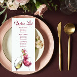 Menu Élégant Mariage de danse du vin rouge et blanc<br><div class="desc">Cette carte de carte de vins présente une illustration de verre de vin blanc et de verre de vin rouge avec un homme et une femme dansant à partir de vin. Simple mais élégant avec du texte marron sur un arrière - plan blanc. Ajoutez les détails de votre événement en...</div>