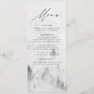 Menu Élégant Mariage de la forêt d'hiver de Grey