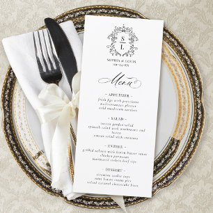 Menu Élégant Mariage de monographie baroque