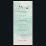 Menu Élégant mariage de plage océanique pétillant abstr<br><div class="desc">Les menus romantiques mariages à thème côtier comprennent de belles vagues abstraites turquoise brillant de couleur d'eau de l'océan et arrière - plan de plage, surmonté d'un script élégant et des détails élégants de police de l'événement, moderne et simple, idéal pour mariage de plage de sable, mariage de destination tropicale,...</div>