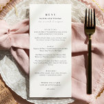 Menu Élégant Mariage de script noir et blanc<br><div class="desc">Élégant menu Mariage de script noir et blanc</div>