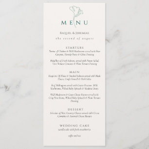 Menu Élégant mariage double face écriture noire et blan