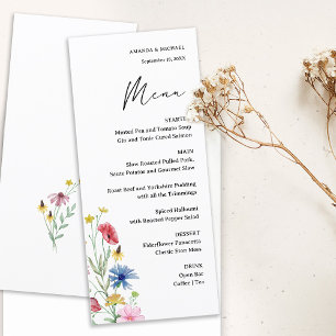 Menu Élégant Mariage Fleur sauvage