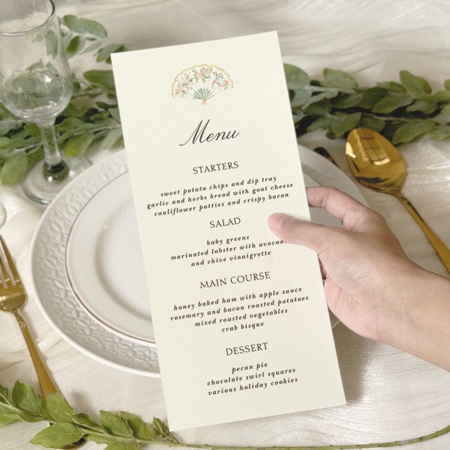 Menu Élégant mariage floral aquarelle rococo (Créateur téléchargé)