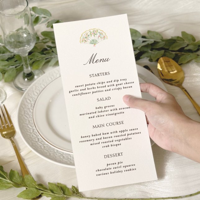 Menu Élégant mariage floral aquarelle rococo (Créateur téléchargé)