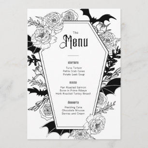 Menu Élégant Mariage floral gothique