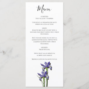 Menu Élégant Mariage Iris violet