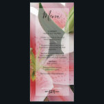 Menu Élégant Mariage Lys Orientaux<br><div class="desc">Ce design présente d'élégants lys orientaux et sa verdure naturelle. Un bel arrière - plan oriental rouge est la caractéristique de ce design. La carte de menu est élégamment encadrée d'un simple arrière - plan blanc opaque. C'est le design mariage à fleurs parfait, idéal pour n'importe quel thème mariage. Elégante...</div>