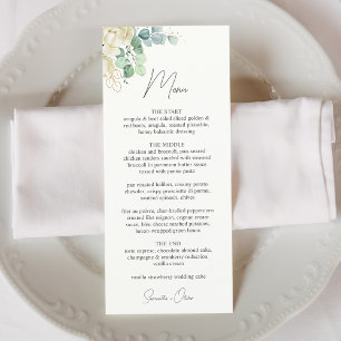 Menu Élégant Mariage Magnolia Eucalyptus