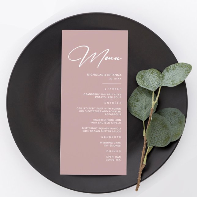 Menu Élégant mariage mauve  (Créateur téléchargé)
