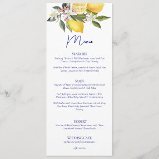 Menu Élégant Mariage méditerranéen citron