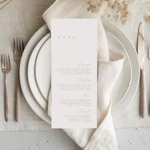 Menu Élégant mariage moderne ivoire et beige