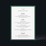 Menu Élégant Mariage Moderne Monogramme Vert Émeraude<br><div class="desc">Menus de mariage modernes présentant un design épuré avec des polices serif et script.</div>