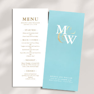 Menu Élégant Mariage Monogramme