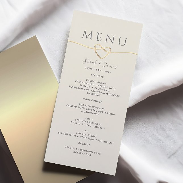 Menu Élégant Mariage Or et Ivoire (Créateur téléchargé)