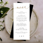 Menu Élégant Mariage traditionnel de calligraphie en or<br><div class="desc">partie d'une collection *pas de papier à papier</div>