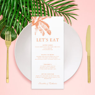 Menu Élégant Mariage tropical palmier