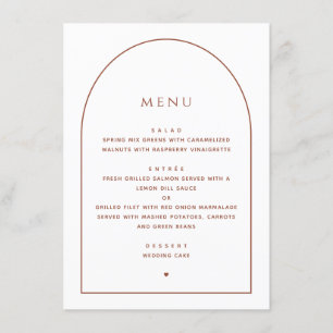 Menu Élégant minimaliste Mariage   Dîner De Réception A