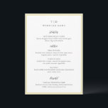 Menu Élégant Monogramme Jaune Beurre Mariage Moderne<br><div class="desc">Menus de mariage modernes présentant un design épuré avec des polices serif et script.</div>