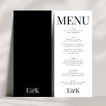 Menu Élégant Monogramme noir blanc Mariage GRAND<br><div class="desc">Célébrez la beauté intemporelle de l'amour avec mon exquise Premium Classic Modern Elegant Names / Monogram Black & White Mariage Collection. Élevez votre journée spéciale à un nouveau niveau de sophistication et de charme, lorsque vous commencez votre voyage ensemble en couple. Chez Phrosne Ras Design Zazzle, nous comprenons que chaque...</div>