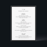 Menu Élégant Monogramme noir et blanc Mariage moderne<br><div class="desc">Menus mariages modernes avec un design épuré avec des polices serif et script.</div>