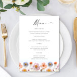 Menu Élégant Pastel rose Fleur sauvage Mariage<br><div class="desc">Pour plus de personnalisation,  cliquez sur "Personnaliser ce modèle",  puis sur "Modifier à l'aide de l'outil de conception". Élégant éditable facile à utiliser modèles mariage,  plus d'articles disponibles dans le magasin (invitations,  rsvp,  cartes de remerciements,  papeterie & décoration). Si vous avez besoin d'aide ou d'articles correspondants,  veuillez me contacter.</div>