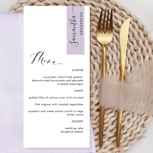 Menu Élégant Personnalisé avec le Nom de l'Invité  (Créateur téléchargé)