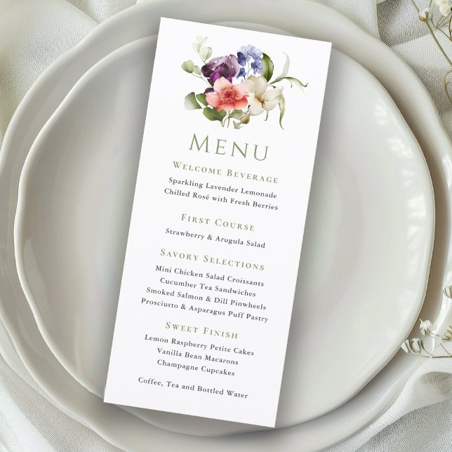 Menu élégant pour dames d'événements floraux à l'a (Créateur téléchargé)