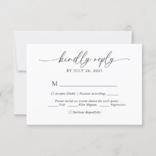 Menu Élégant Script Choix Mariage Rsvp