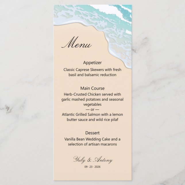 Menu Élégant Service de Traiteur pour Dîner de Réceptio (Devant)