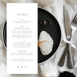 Menu Elegant Simple White Monogram<br><div class="desc">menu mince pour correspondre à la collection *si vous voulez plus d'options papier cette conception peut être transférée à un programme mince *ou pour plus d'aide contactez-moi</div>
