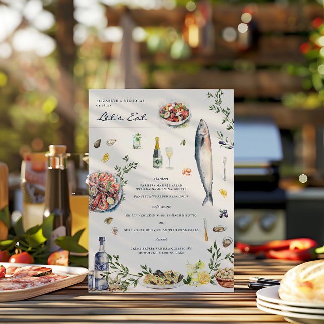 Menu Élégant thème grec | Méditerranée illustrée  (Créateur téléchargé)