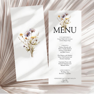 Menu Élégant violet brillant Jardin Floral Mariage