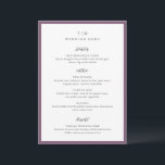 Menu Élégant violet monogramme Mariage moderne<br><div class="desc">Menus mariages modernes avec un design épuré avec des polices serif et script.</div>