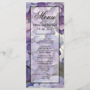 Menu Elégante aquarelle bleu violet poussiéreuse