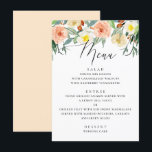 Menu Elégante aquarelle pêche jardin fleuri mariage<br><div class="desc">Aquarelle pêche à la mariage florale menu. Convient pour l'anniversaire,  l'anniversaire et toute autre fête. Veuillez me contacter si vous avez besoin d'autres articles.</div>