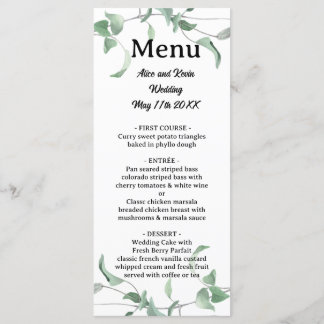 Menu Élégante branche violette