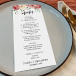 Menu Élégante calligraphie, Bourgogne et Roses de Blush<br><div class="desc">La distinction de cette suite est due aux fleurs et à l'élégante police de script contemporain utilisée pour les phrases d'accent. Dans cette pièce spécifique, cette typographie de calligraphie a été utilisée pour créer un graphique qui se contente de lire "menu" en haut. Ci-dessus, un graphique représentant un bouquet d'aquarelle...</div>