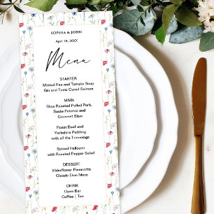 Menu Élégante Fleur Sauvage