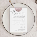 Menu Élégante Lune blanche rose Boho | Dîner mariage<br><div class="desc">Donnez le ton pour une réception élégante avec ce menu de dîner magnifiquement conçu, avec une lune douce et brillante et une typographie de script gracieuse. L'art céleste subtil et la disposition moderne en font un lieu idéal pour les mariages avec une ambiance romantique, boho ou mystique. Que vous planifiez...</div>