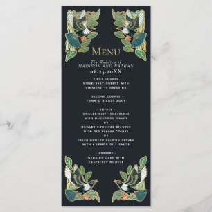 Menu Élégante Mariage Art nouveau Magpie