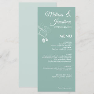 Menu Elégante orchidée romantique floral moderne mariag
