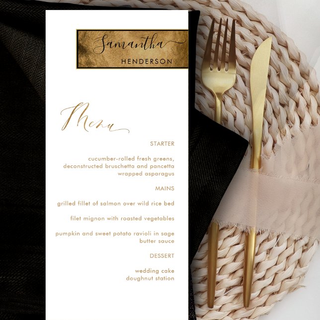 Menu Élégante personnalisation avec nom de l'invité Bla (Créateur téléchargé)