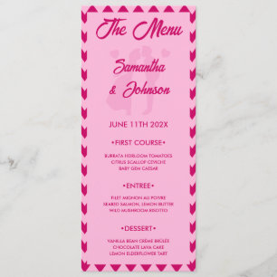 Menu Élégante robe de dîner de mariage à rayures chevro