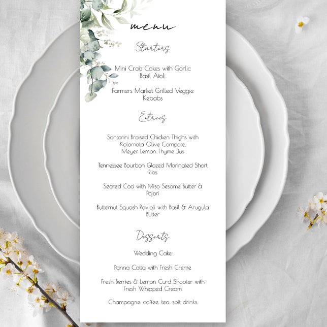 Menu Elégante verdure d'Eucalyptus (Créateur téléchargé)
