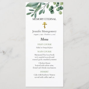 Menu Élégante verdure Orthodoxe funérailles chrétiennes