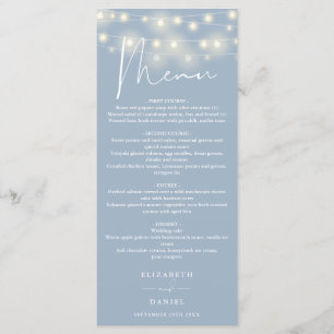 Menu Élégantes Guirlandes Lumineuses Bleu Poussiéreux M