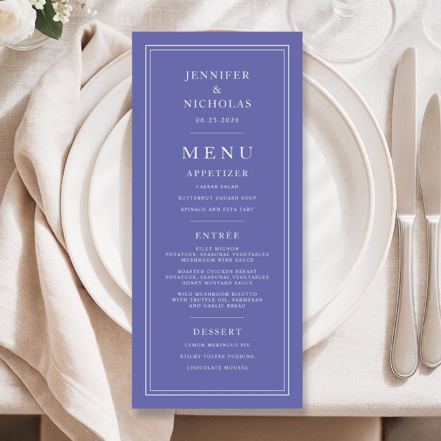 Menu Elegantl Formal Purple Wedding (Elegantl Formal Purple Wedding Menu)